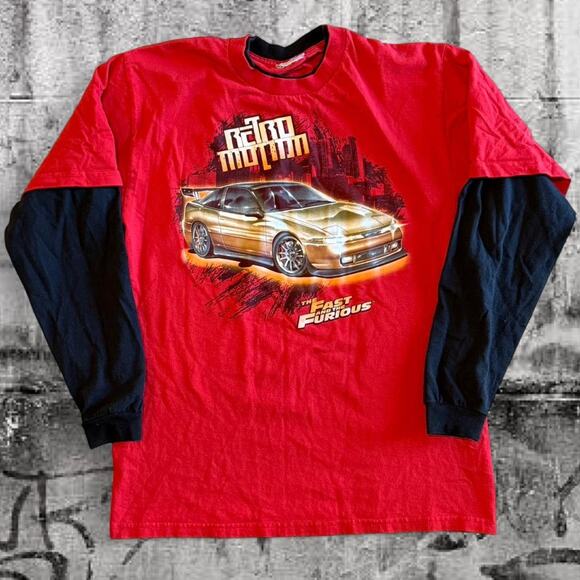 Vintage The Fast & The Furious Layered Long Sleeve T-Shirt -“Retro Motion” - M - Picture 1 of 6